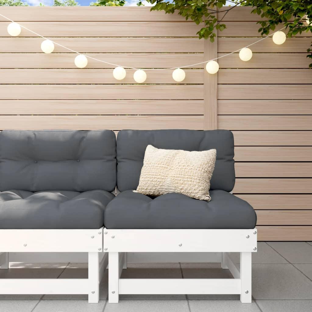 VidaXL, Gartenlounge, Garten-Mittelsofa Weiss Massivholz Kiefer,Farbe
