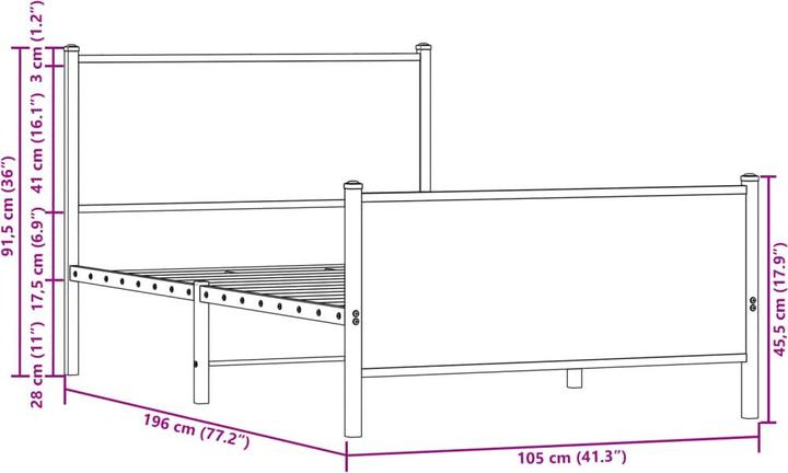 Image du produit VidaXL Cadre de lit avec tête et pied de lit 120 x 200cm (120 x 200 cm)