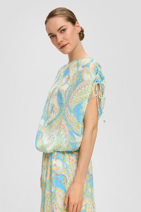 Produktbild S.Oliver Bluse Chiffon-Bluse mit Raffung und Glitzergarn im Loose Fit (M)