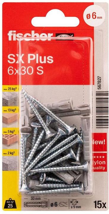 Actual product image Fischer SX expansion dowel (15 pcs.)