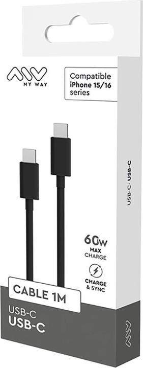 Produktbild My Way Cable USB-C USB-C 1m Noir Apple Iphone 15 (1 m)