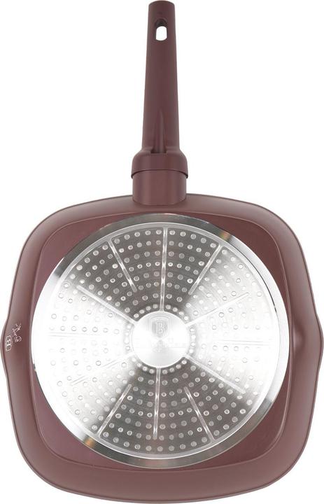 Actual product image BerlingerHaus Design grill pan with glass lid, 28cm, bordeaux (Grill pan, Aluminium)