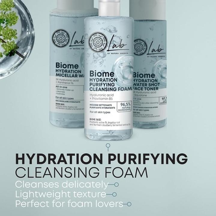 Actual product image Natura Siberica Lab Biome Hydration Purifying Face Cleansing Foam 200ml (Cleansing Foam, 200 ml)