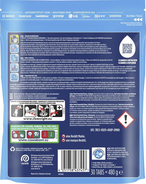 Produktbild Finish Power (Tabs, 30 Waschgänge)