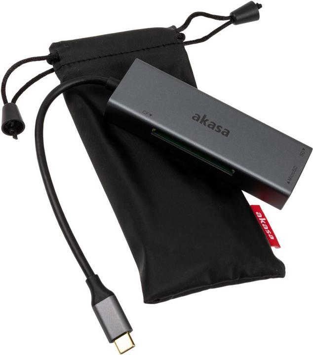 Actual product image Akasa USB 3.2 Gen1 Type-C 3-in-1 Card Reader