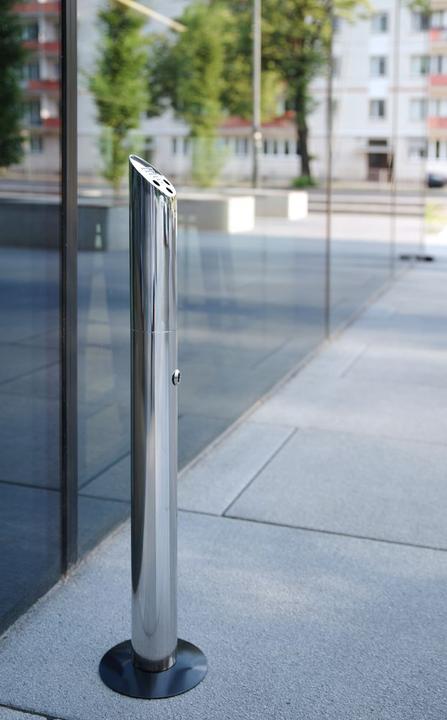 Actual product image Hendi Pedestal ashtray column model stainless steel 170x920 m