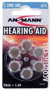 Image du produit Ansmann 1x6 Zinc-Air 675 (PR 44) Piles pour appareils auditifs (6 pcs, 675)