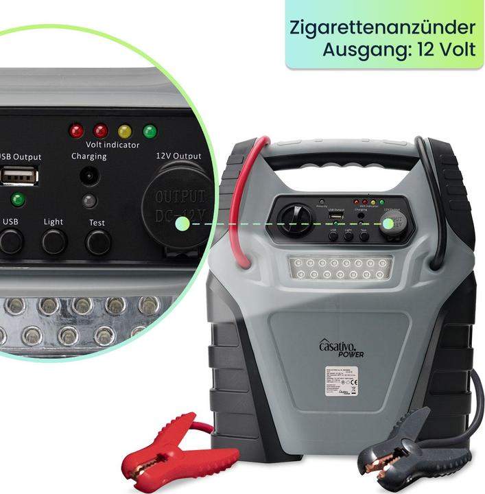 Produktbild Casativo 5-in-1 Powerbank mit Starthilfefunktion und Luftkompressor (1000 A, 20000 mAh)