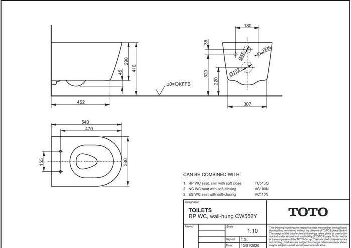 Image du produit TOTO RP WC suspendu profond, sans rebord blanc
