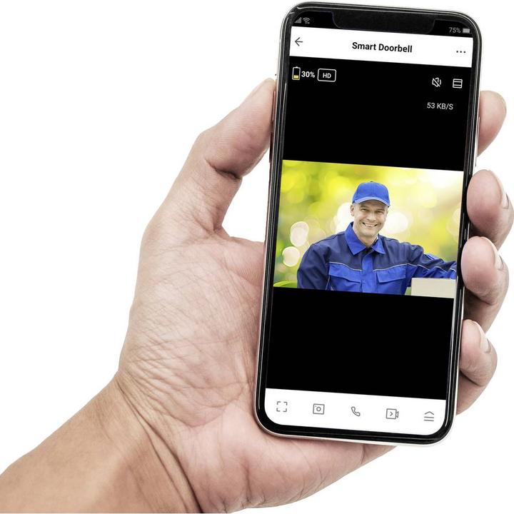 Image du produit Sygonix IP-Video-Türsprechanlage WLAN, Funk Grau, Weiss (Funk, WiFi)