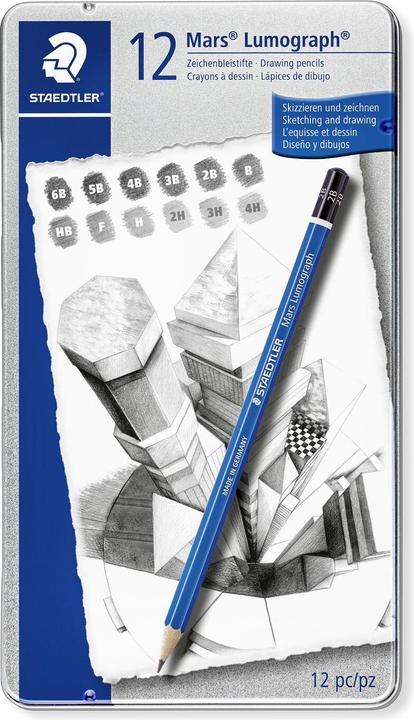 Immagine prodotto Staedtler 4007817104729 Set regalo penna e penna stilografica Scatola di carta (2B, 2H, 3B, 3H, 4B, 4h, 5B, 6B, B, F, H, HB, 12x)