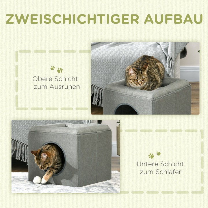 Produktbild PawHut Katzenhöhle mit weichem Kissen (Katze)