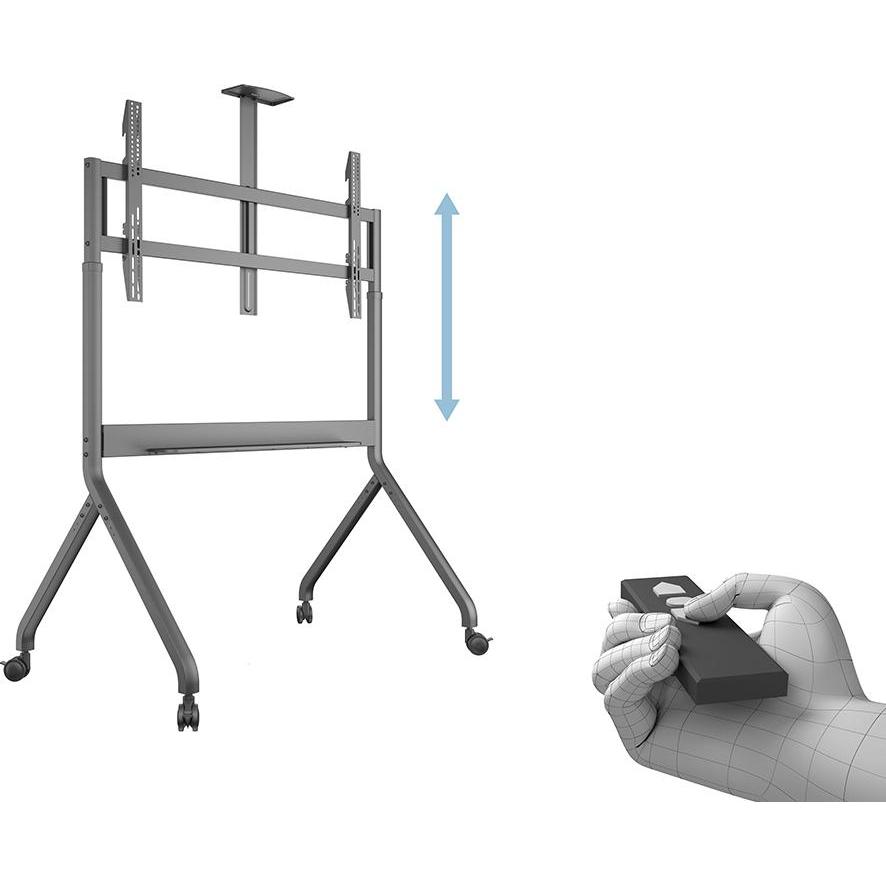 Multibrackets Standfuss elektr. 65-100", max 90 kg, schwarz (100", 90 kg), TV Ständer, Schwarz