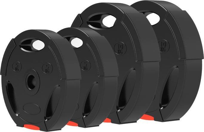 Produktbild Swisshandel24 4er-Set Hantelgewichte, 2 x 5 kg/10kg Gewichte, Hantelscheiben-Set, Schwarz (2 x 5 kg, 2 x 10 kg)