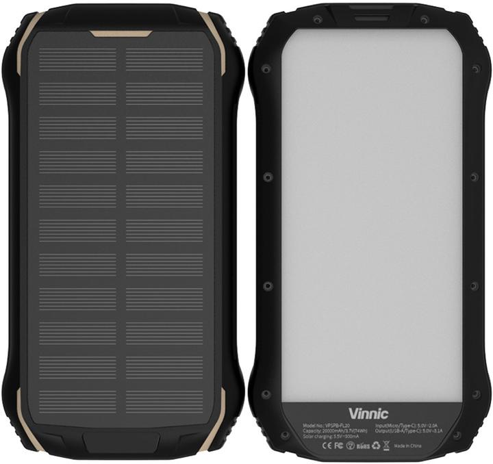 Immagine prodotto Vinnic Caricabatterie solare (20000 mAh, 74 Wh)
