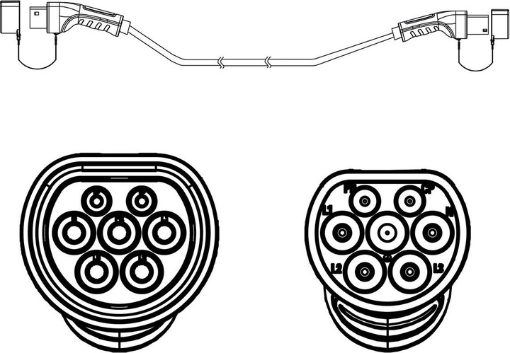 Produktbild Roline E-Auto Ladekabel Typ2, 3-phasig (Typ 2, 11 kW, 16 A, 5 m)