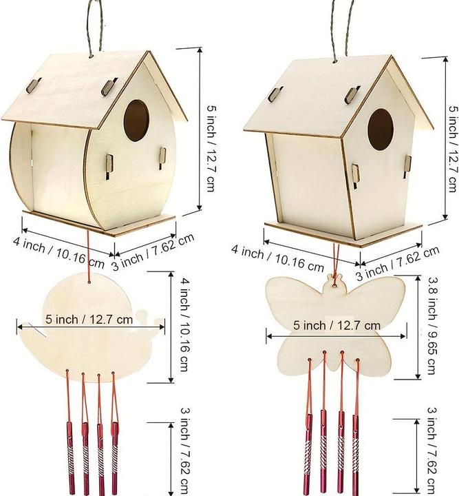 Produktbild Activity Board DIY-Vogelhaus, Windspiel Handwerk, Craft Kits für Mädchen Jungen, Kunst und Handwerk, Malerei Kits