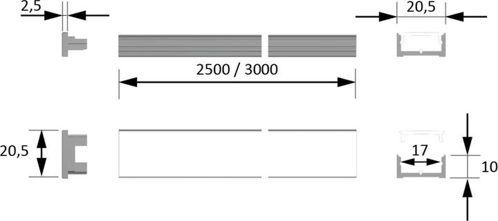Produktbild Halemeier LED Ein-/Anbauprofile ChannelLine D mit Lichtblende