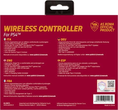 Immagine prodotto GED Wireless Controller AS Roma (PS4) (PS4, PC)