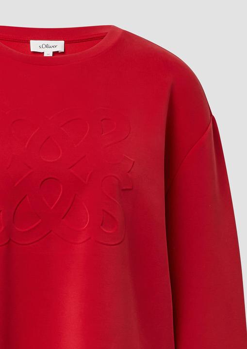 Produktbild s.Oliver Sweatshirt Scuba-Sweatshirt im Relaxed Fit mit Prägung (46)