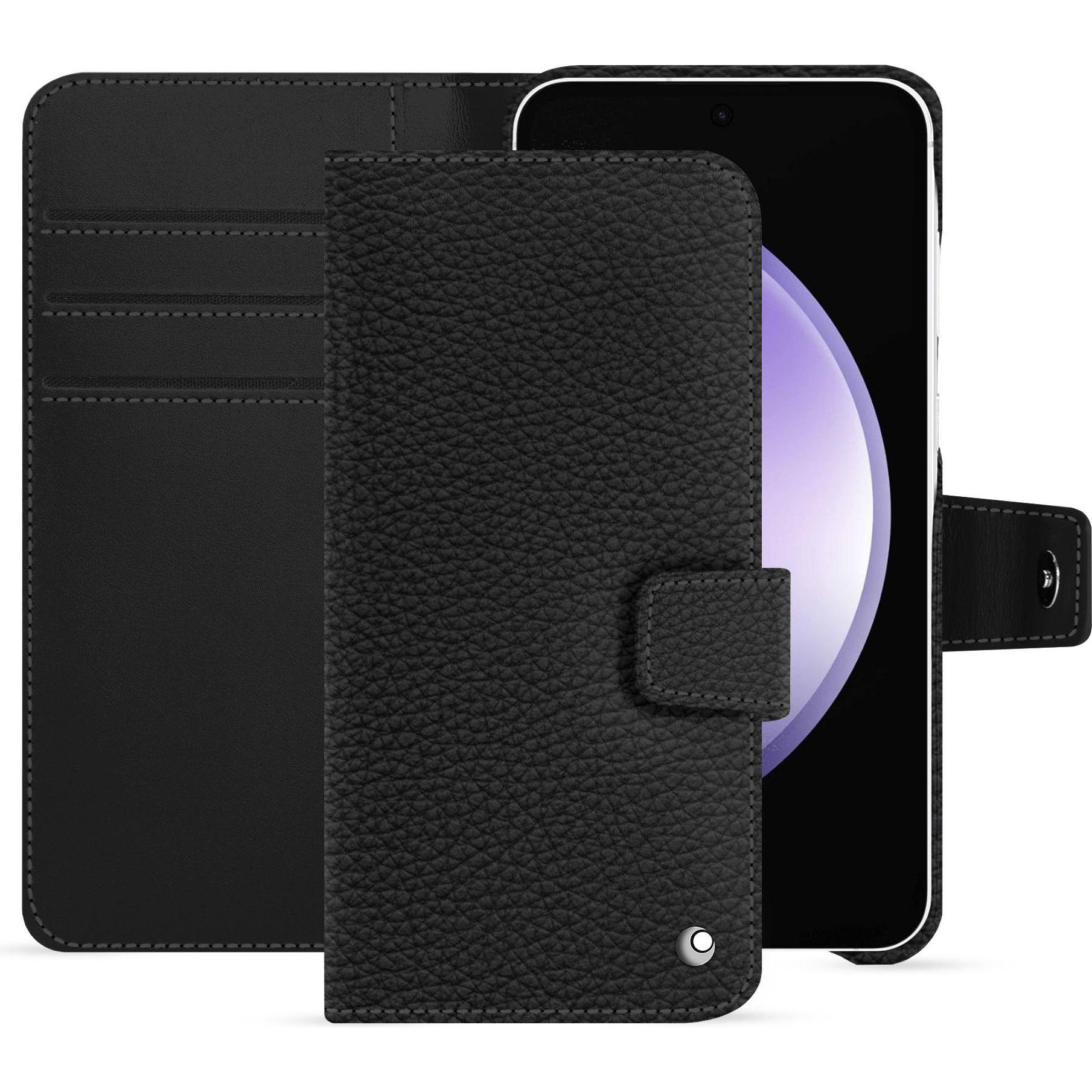Noreve Lederschutzhülle Samsung Galaxy S23 FE (Samsung Galaxy S23 FE), Smartphone Hülle, Schwarz