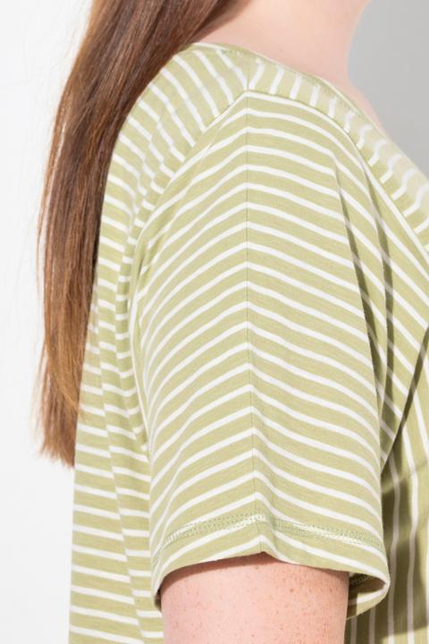 Actual product image Ulla Popken Eco Cotton Short Sleeve Striped Tee (58)
