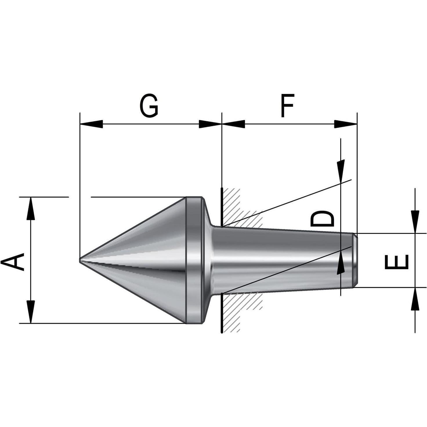 Röhm, Tornio, Inserti intercambiabili per centri mobili. Misura 110. 60°