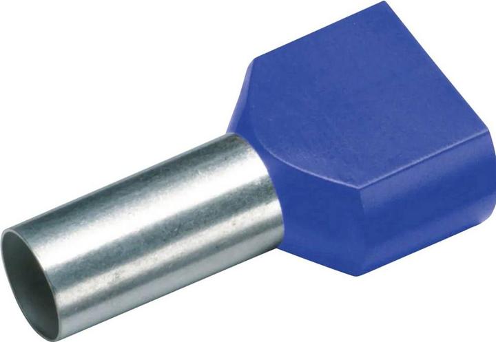 Cimco 187714 Zwillings-Aderendhülse 16 mm² Teilisoliert Blau 100 St.