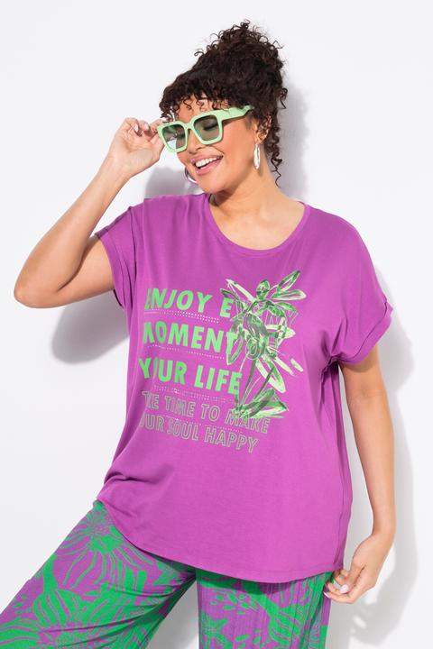 Produktbild Ulla Popken T-Shirt, bedruckt, Oversized, Rundhals, Halbarm (58)