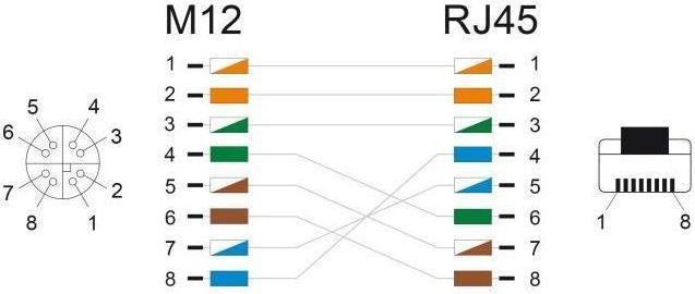 Immagine prodotto Delock Cavo M12 con codice X da presa a 8 pin a spina RJ45 Cat. (S/FTP, CAT5e, 2 m)