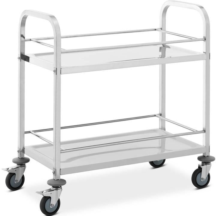 Actual product image Royal Catering Serving Trolley - 2 shelves - 70 x 38 x 3 cm - 72 kg -