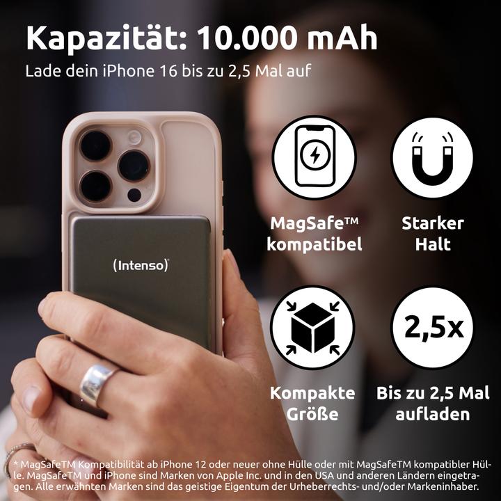 Actual product image Intenso Magn. Wireless Powerbank MW10000 10000 mAh Grey (10000 mAh, 20 W, 37 Wh)