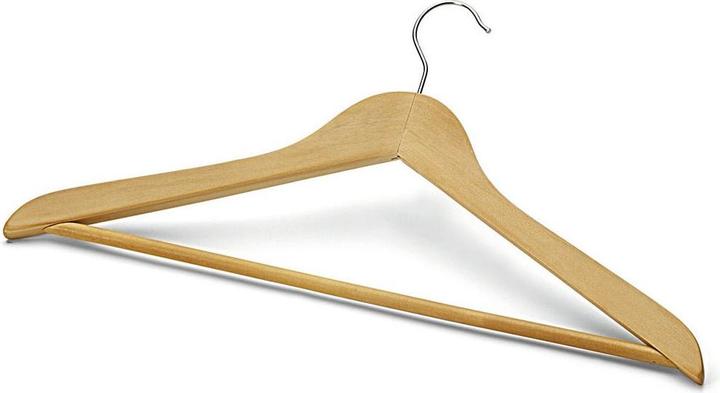 Produktbild Magni Nölle Konfektionsbügel aus Holz mit Steg, Beige, 45 x 23 x 3.5 cm (1x)