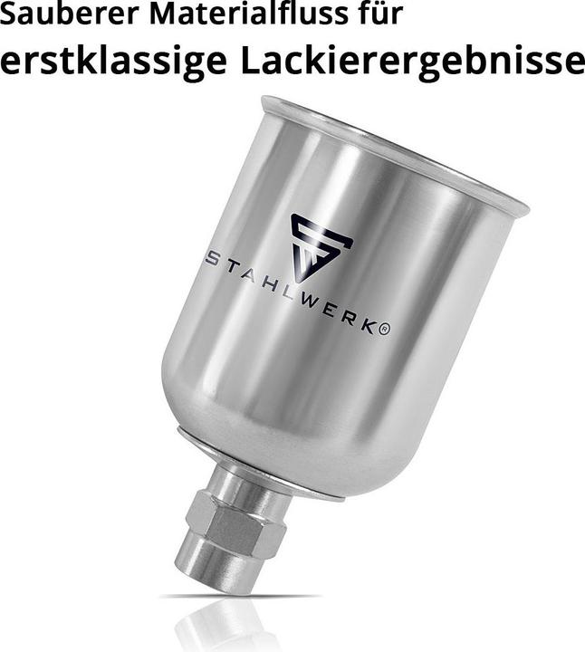 Produktbild Stahlwerk Alu Fliessbecher 125 ml Farbbecher für Lackierpistole