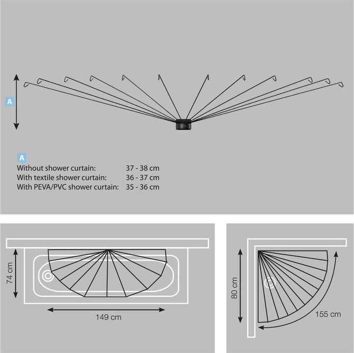 Image du produit Sealskin Swing Shower curtain rail set Chrome