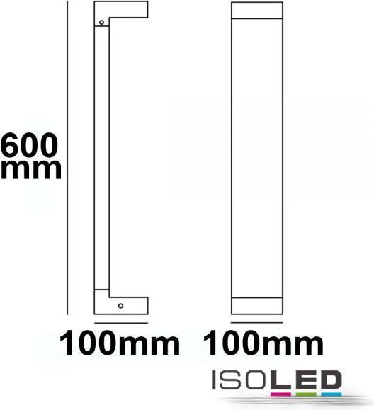 Image du produit Isoled Borne d'éclairage LED Type1, 60cm, 7W, noir sable, blanc chaud (300 lm, IP54)