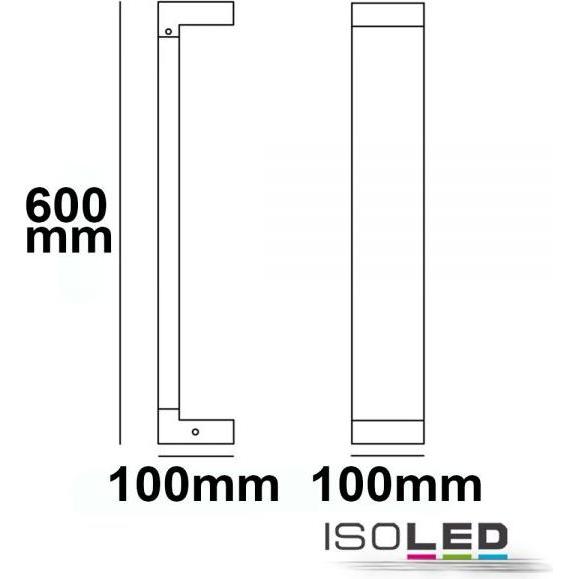 Thumbnail - Isoled, Gartenbeleuchtung, LED Wegleuchte Poller Typ1, 60cm, 7W, sandschwarz, warmweiss (300 lm, IP54)