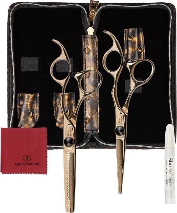 Actual product image Olivia Garden SilkCut black/gold Set of 2 HS 5.75'/MS EUR RH (14.61 cm)