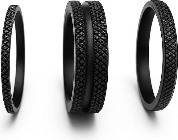 Actual product image NG Sports Knurlee Spacer Set, 1 1/8"/28.6, 1x10mm/1x5mm/1x2.5mm, vader black