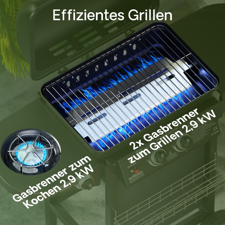 Produktbild Wiltec B-Ware Gas Grill mit Seitenbrenner (8.70 kW)