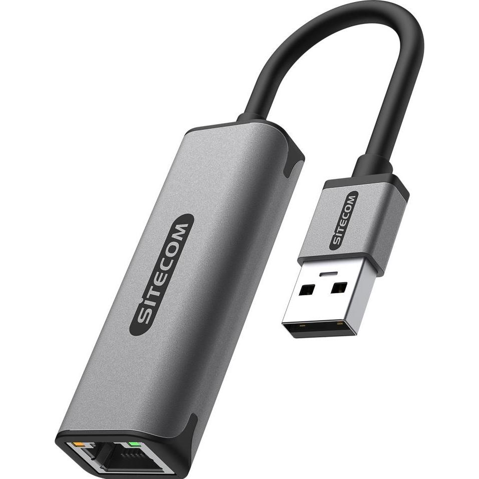 Sitecom AD-1004 USB-A zu Ether 1 Gbit Adapt, Netzwerkadapter, Grau