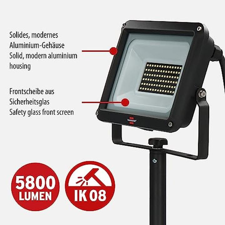 Produktbild Brennenstuhl Stativ LED Strahler JARO 7060 T 5800lm, 50W, 5m H07RN-F 3G1,0, IP65 (5800 lm)