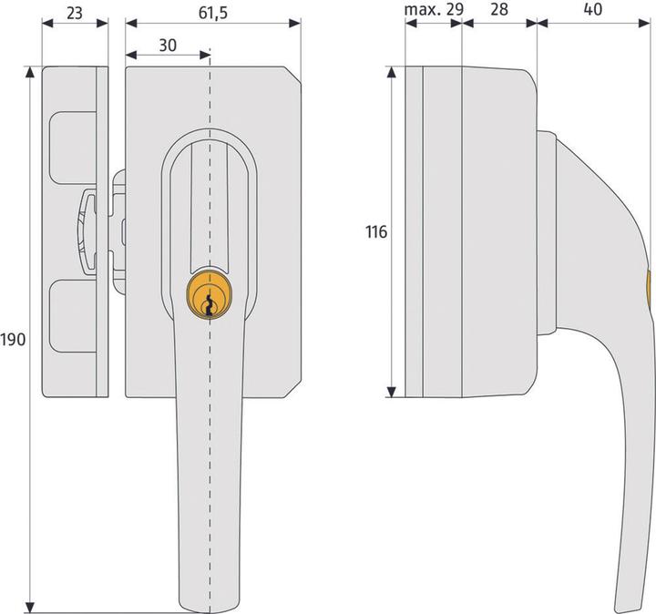 Actual product image Abus Window bolt with blocking bracket FO 500