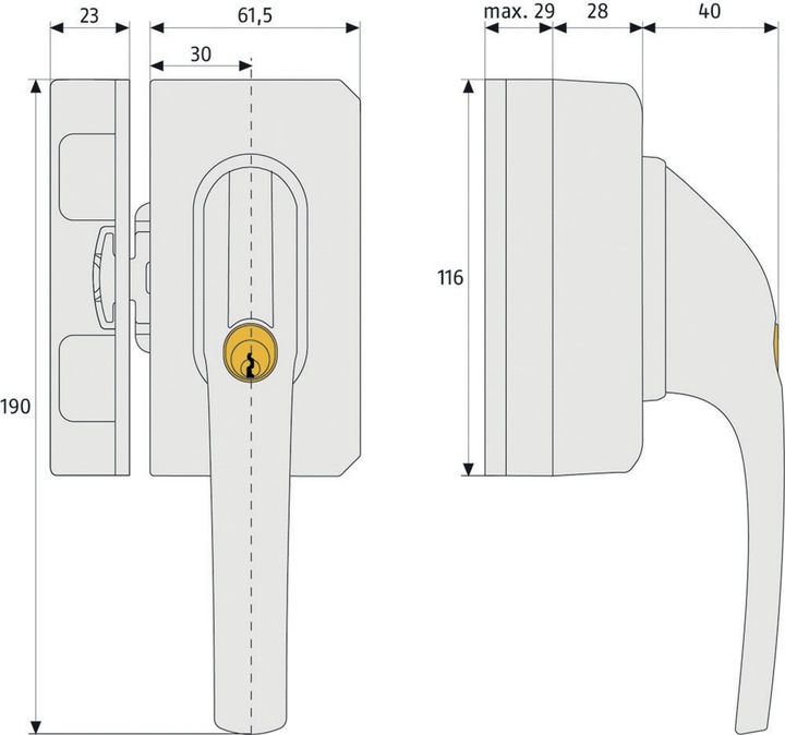 Productafbeelding Abus Raamgrendel met sluitbeugel FO 500