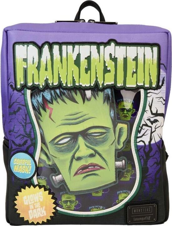Actual product image Loungefly Universal Monsters by mini backpack Frankenstein Neon Mask