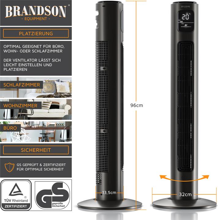 Actual product image Brandson Tower fan (48 dB)