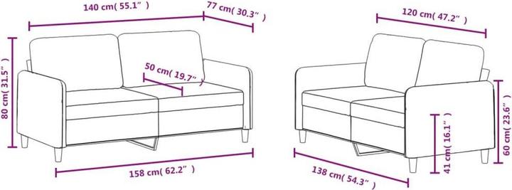 Produktbild vidaXL Sofagarnitur (2-Sitzer)