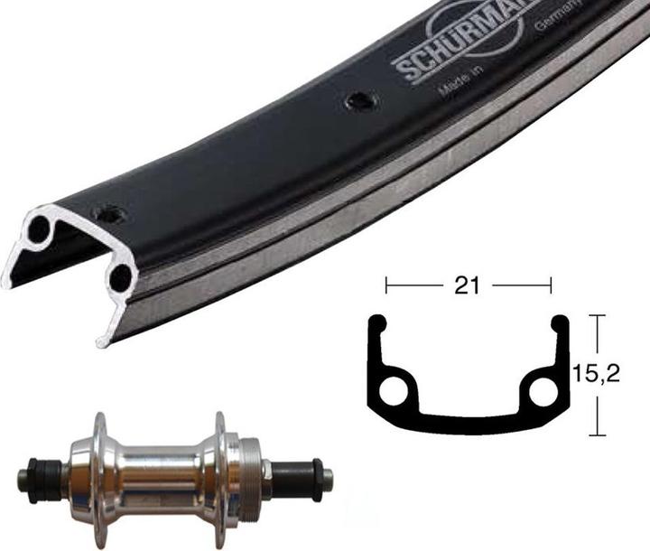 Schürmann Roue arrière Alu-Sport 26x1.75 couronne à visser 6/7 vitesses SNSP (Roue arrière, 26")