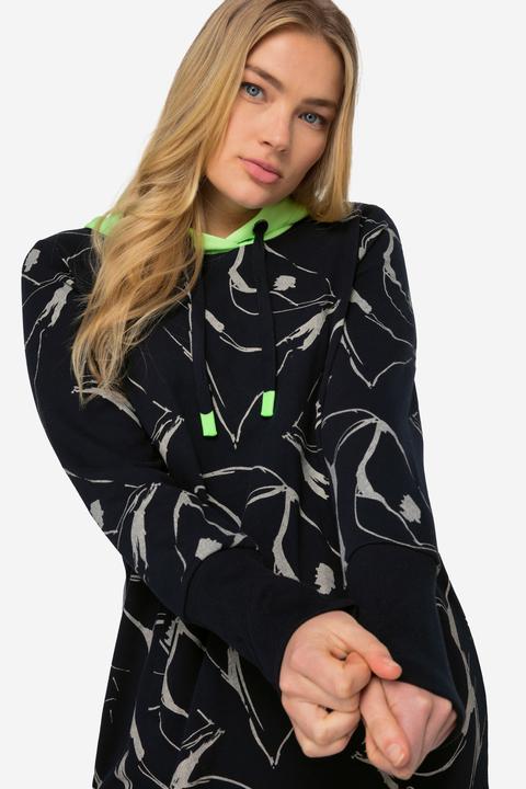 Produktbild Laurasøn Sweatkleid, Kapuze, Langarm, allover Print (XL)