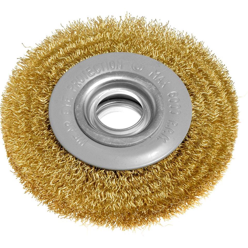 Graphite, Abrasivi, Drahtbürste 100 x 20 mm, gewellter Draht, vermessingt